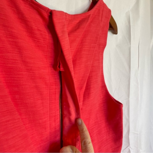 J CREW Women’s Bright Pink Salmon Sleeveless Peplum Fit Flare Blouse Medium - Picture 8 of 11